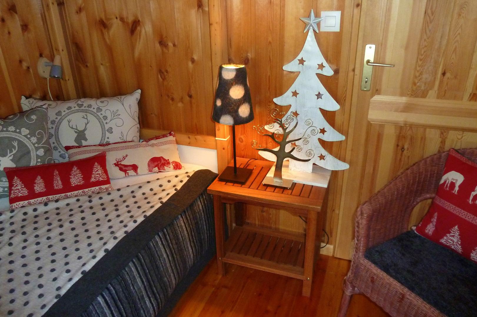 Chambre "Forêt". Deux lits superposés de 90X200cm.